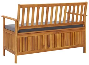 Banco de arrumação para jardim 120 cm madeira de acácia maciça