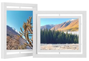 Conjunto de 2 molduras giratórias para fotos SONGMICS de 8 x 10 polegadas com 2 painéis de vidro para suporte ou suspensão em MDF branco RPF281W01