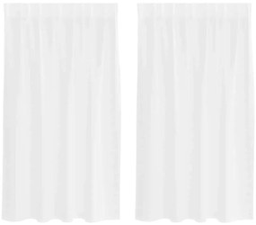 Cortinas com cortinas 2 pcs Branco 140 x 140 cm Poliéster