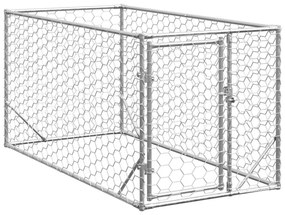 Canil exterior para cães com porta 2x1x1 m aço galvanizado