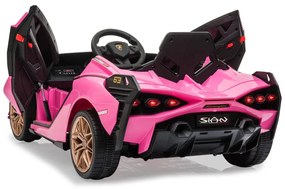 Carro elétrico a bateria infantil Lamborghini Sián FKP 37 12V Rosa