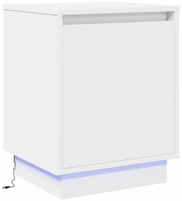 Criado-mudo com Luzes LED Branco 39x34,5x50 cm