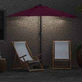 Guarda-sol de Jardim Vermelho bordô 294 x 150 x 224 cm tecido