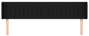 Cabeceira de cama c/ abas tecido 163x16x78/88 cm preto