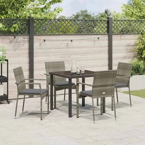 Conjunto de 4 Cadeiras de Jardim 5 pcs Cinzeto 80 x 80 x 73 cm