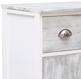 Aparador com 10 gavetas 113x30x79 cm madeira cinzento