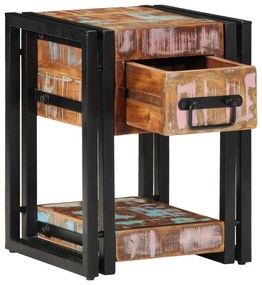 vidaXL Criado-Mudo 40x40x40 cm Feito de Madeira Reciclada Sólida