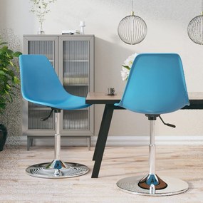 vidaXL Cadeiras de jantar giratórias 2 pcs PP azul