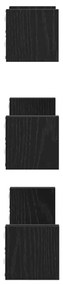 Prateleiras parede 3 pcs derivados madeira carvalho preto