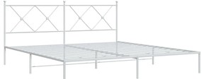 Estrutura de cama com cabeceira 180x200 cm metal branco