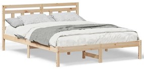 Estrutura da Cama Castanho 150 x 200 cm Madeira de pinho maciça
