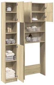 vidaXL Conj. móveis casa banho 2 pcs derivados madeira carvalho sonoma