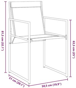 Conjunto de Jantar para Jardim - 5 Peças, Preto, com Textilene e Aço.