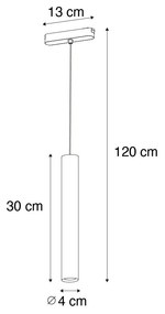 LED Candeeiro Pendente Moderno Preto para Sistema de Trilho Monofásico 4.5W 3000K - Magnetic Cassie Moderno