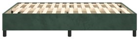 Estrutura de cama com molas 140x190 cm veludo verde-escuro