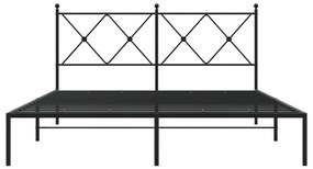 Estrutura de cama com cabeceira 160x200 cm metal preto