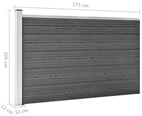 Conjunto de painéis de vedação WPC 699x105 cm preto