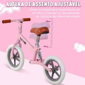 Bicicleta Sem Pedais Rosa