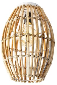 Candeeiro de teto rústico bambu e branco - Canna Capsule