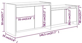 Móvel de TV 146,5x35x50cm derivados de madeira branco brilhante