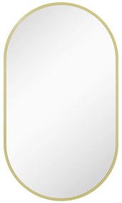 HOMCOM Espelho Casa de Banho Oval 40x3x70 cm Espelho Decorativo de Parede com Estrutura de Liga de Alumínio Horizontal ou Vertical Dourado | Aosom Portugal