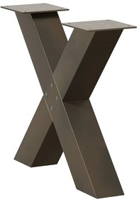 Pés para mesa de centro em formato de X, 2 peças, aço natural, 50x(42-