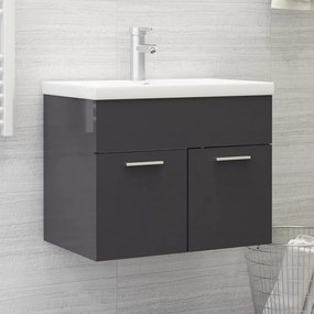 804655 vidaXL Armário lavatório 60x38,5x46 cm deriv. madeira cinza brilhante