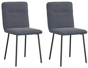 Cadeiras de jantar 2 pcs veludo cinzento-escuro