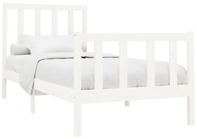 Estrutura de cama 90x200 cm pinho maciço branco