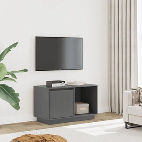 Móvel de TV 74x35x44 cm madeira de pinho maciça cinzento
