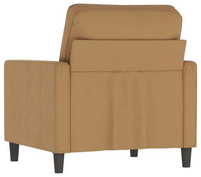 Poltrona 60 cm veludo castanho