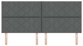 Cabeceira Cinza Escuro, Design de Blocos de Diamante, 200 cm em Tecido
