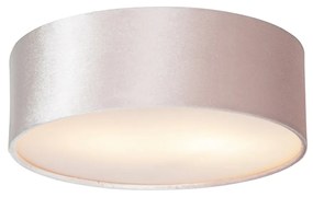 Candeeiro de teto moderno rosa 30 cm com interior dourado - Drum Moderno