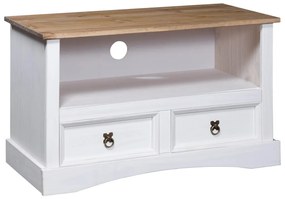 vidaXL Móvel de TV Corona Range pinho mexicano 91x43x56 cm branco