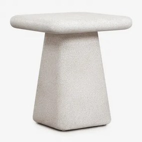 Mesa Auxiliar Para Jardim Quadrada 45x45 Cm Em Cimento Maelis Cinza Pedra Claro - Sklum
