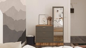 Armário Multiusos CC6 – Pinho Atlântico/Antracite – Gavetas: 60x72x45