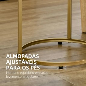 Conjunto de 2 Mesas de Apoio Chiara - Dourado - Design Moderno