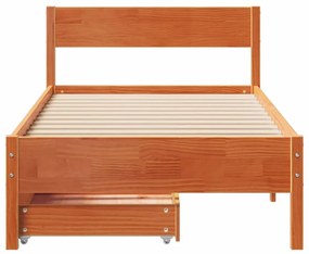 Cama sem colchão 90x200 cm pinho maciço castanho-mel
