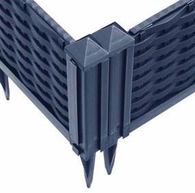 Vaso/floreira de jardim c/ estacas 42,5x42,5x28,5cm PP cinzento azul