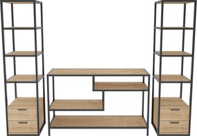 Unidade de TV Robbins – Preto Carvalho – 198 cm x 39 cm x 160 cm