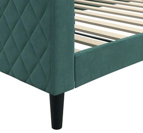 Sofá-cama 100x200 cm veludo verde-escuro