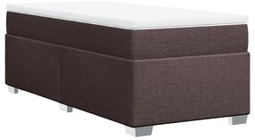Cama com molas/colchão 90x190 cm tecido castanho-escuro
