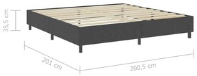 Cama boxspring 200x200 cm tecido cinzento