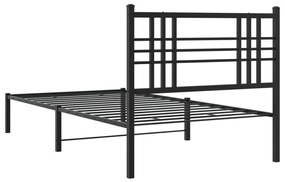 Estrutura de cama com cabeceira 107x203 cm metal preto