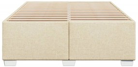 Estrutura de cama sem colchão 140x190 cm tecido cor creme