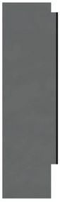 Armário espelhado p/ casa banho 80x15x60cm MDF cinza brilhante