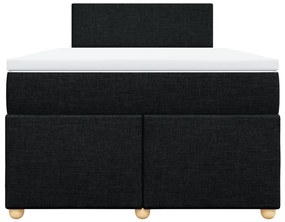 Cama com molas/colchão 120x200 cm tecido preto