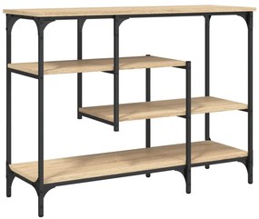 Mesa consola c/ prateleiras 100x35x75 cm carvalho sonoma