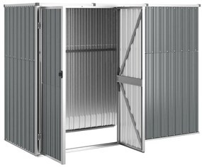Abrigo p/ ferramentas jardim 225x89x161cm aço galvanizado cinza