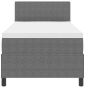 Cama Box Spring com Colchão Cinza Escuro 90x200 cm Tecido de Cotele